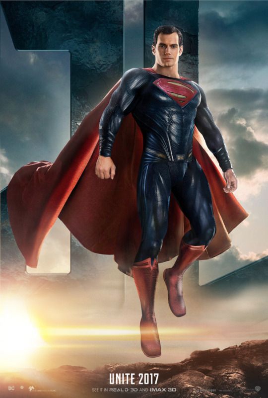 Плакат блокбастера «Лига Справедливости» с Суперменом
