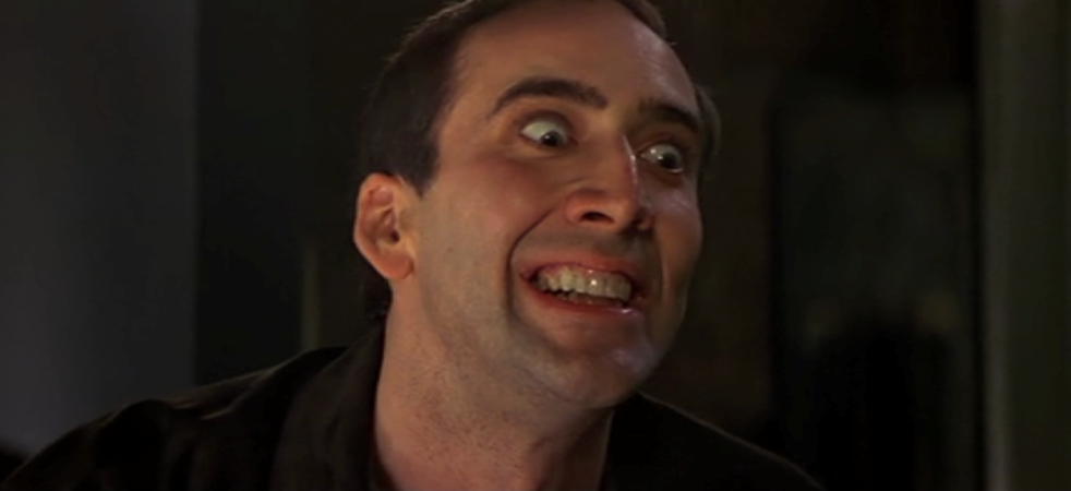 Nicolas Cage Scared