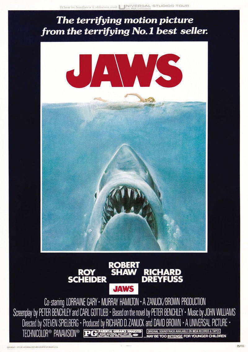 Poster 1 K Filmu Chelyusti Jaws 1975