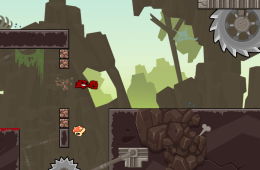 Скриншот из игры «Super Meat Boy Forever»