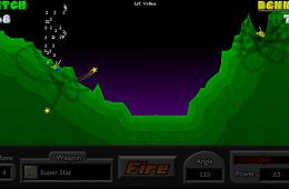Скриншот из игры «Pocket Tanks»