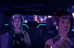 Скриншот из игры «Neo Cab»