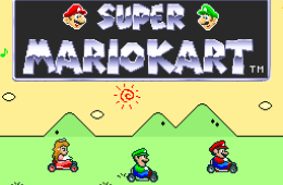 Скриншот из игры «Super Mario Kart»