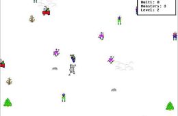 Скриншот из игры «SkiFree»