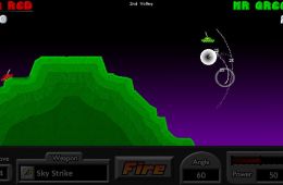 Скриншот из игры «Pocket Tanks»