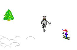 Скриншот из игры «SkiFree»